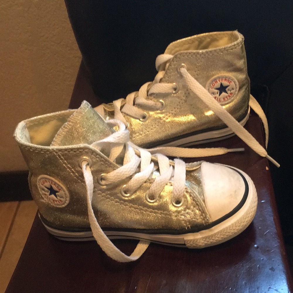 Gold toddler converse